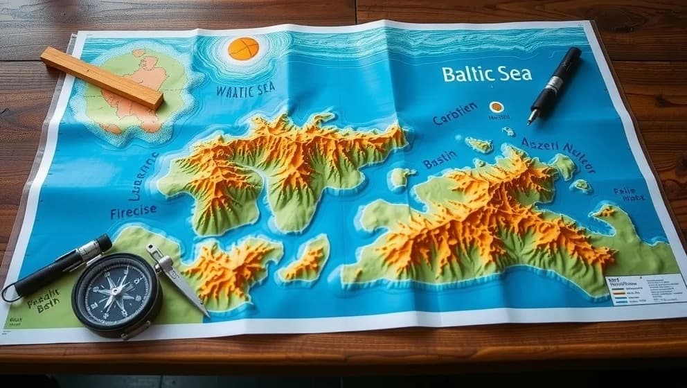 Djup Östersjön karta visar havets hemligheter