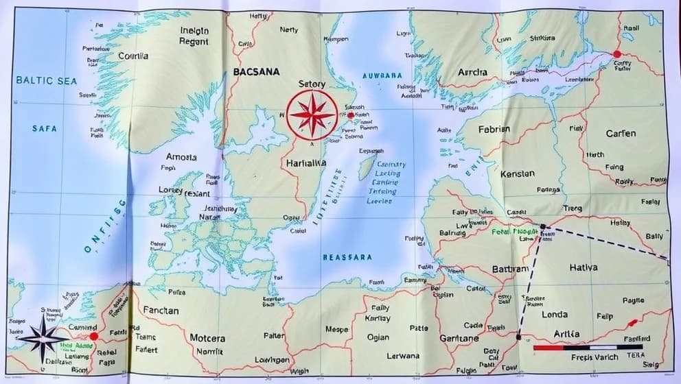 Karta över Östersjön visar alla länder